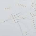 Abstract illustration depicting complex digital neural networks and data flow.